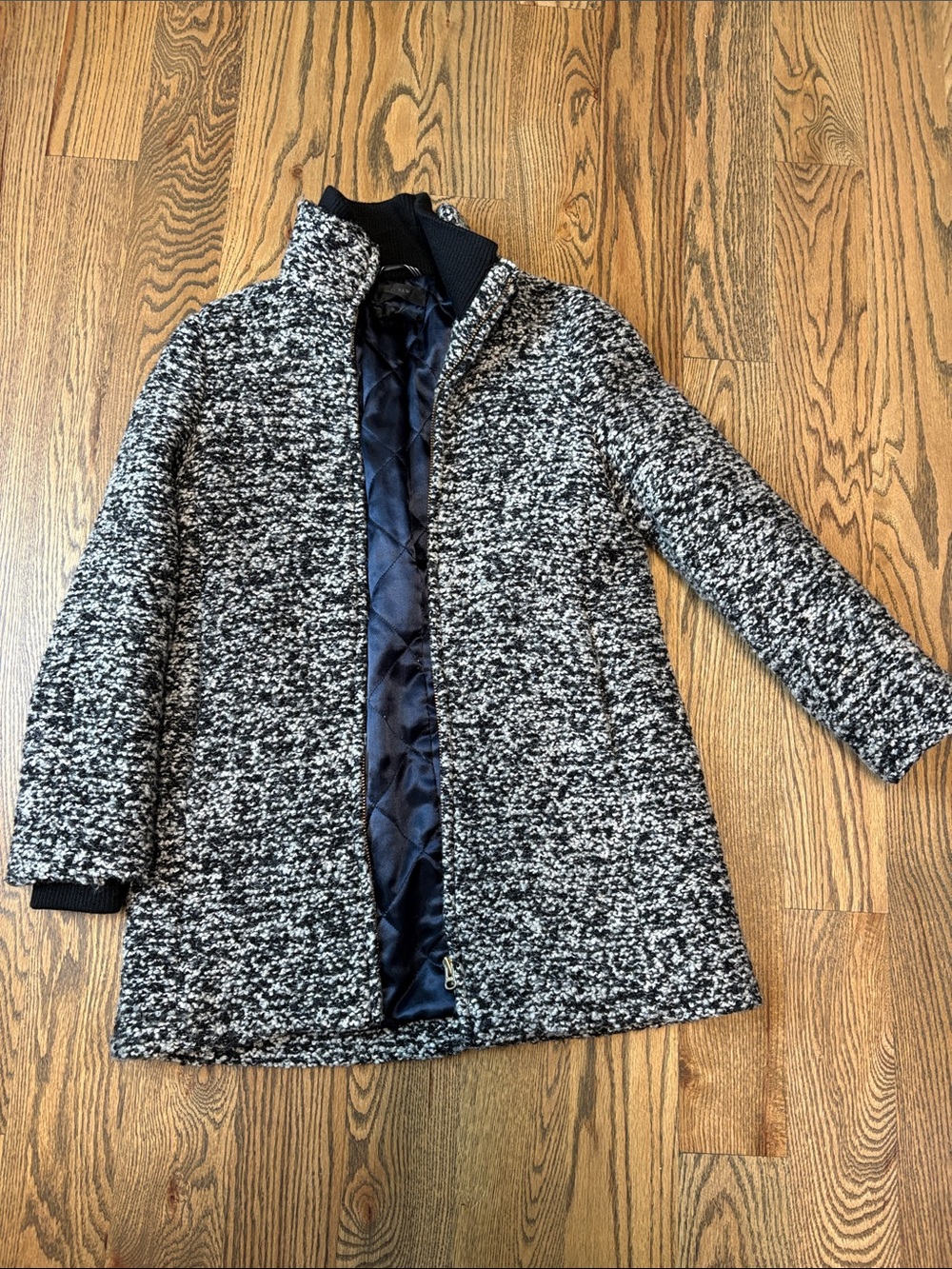 J. Crew Black and White Tweed Coat